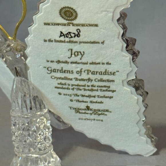 Butterfly Figurine Thomas Kinkade Bradford Exchange Gardens Paradise Vtg Joy bug - Picture 5 of 5